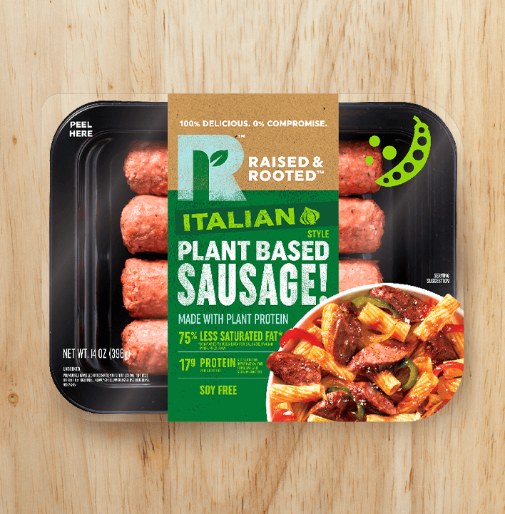 Raised And Rooted Italian Style Plant Based Sausage